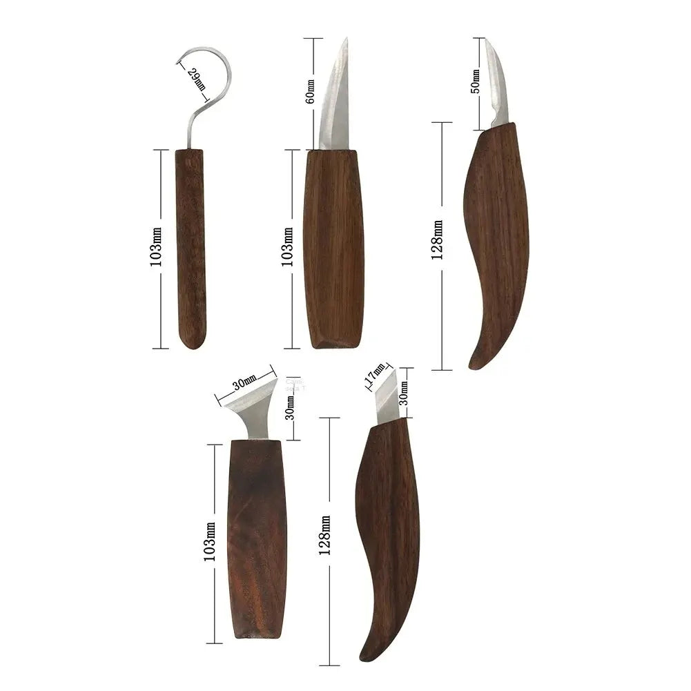 8-Piece Wood Carving Set: Hand Chisel Knife Set with Needle Files - Wood Spoon Carving Set for Beginners