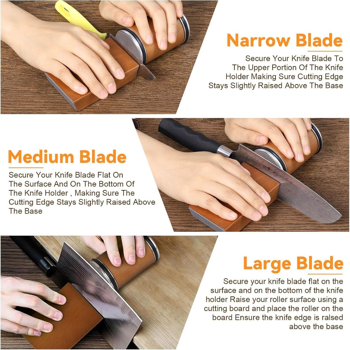 Professional Knife Sharpener with Rolling Mechanism and Diamond Coating