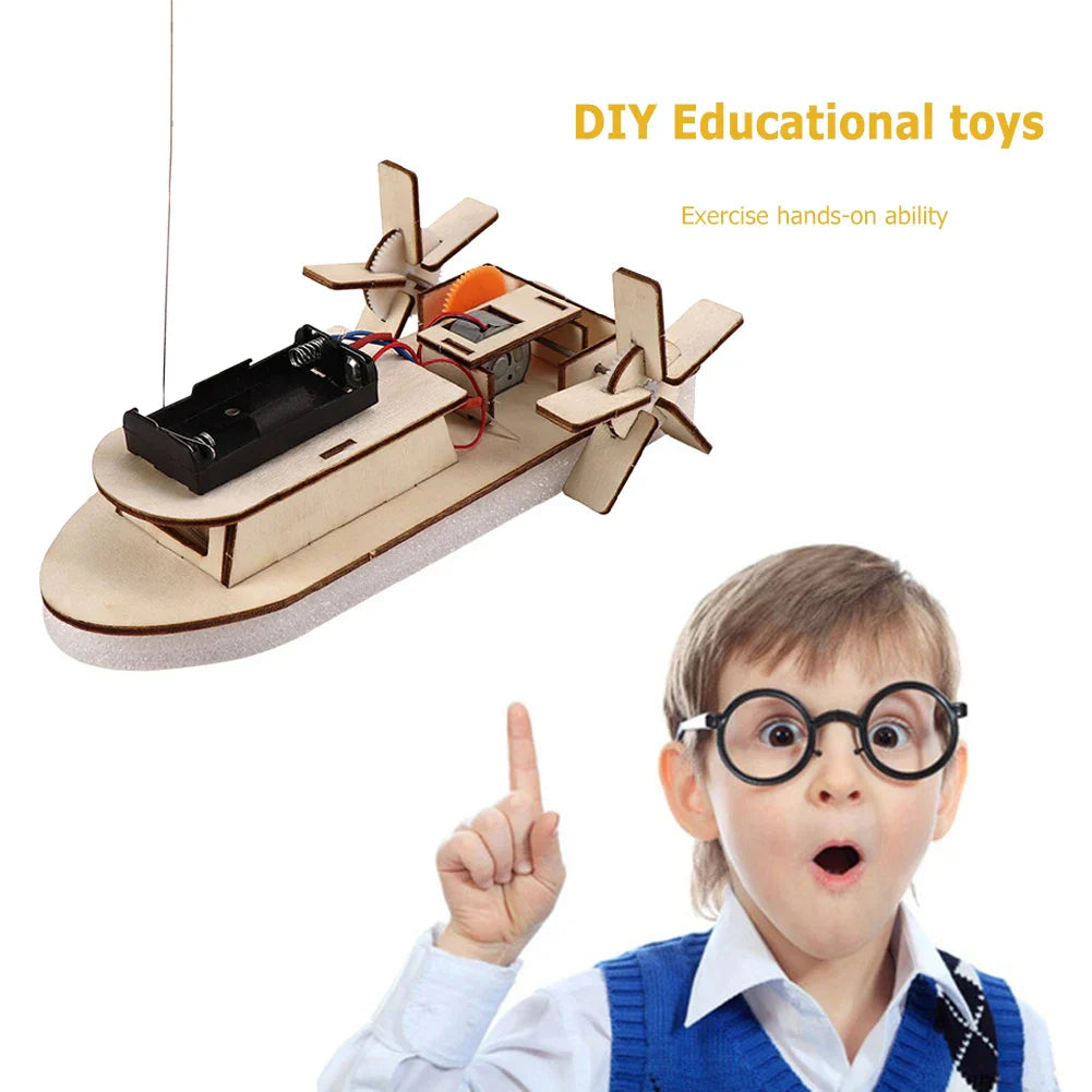 DIY Wooden Electric Toy Boat Kit – Create Your Own Educational Model