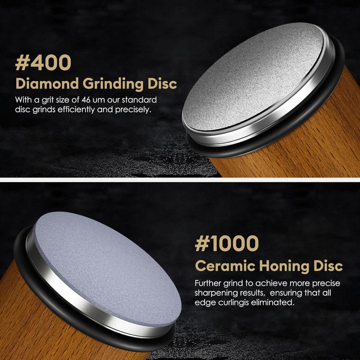 Professional Knife Sharpener with Rolling Mechanism and Diamond Coating
