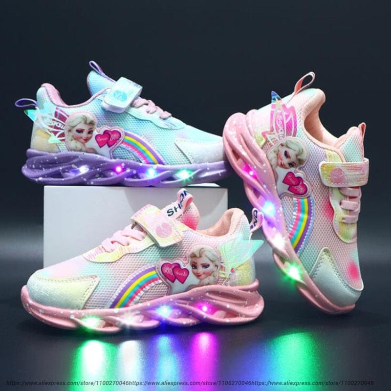 Colorful Glitter Sneakers - Light-Up Shoes for Young Explorers