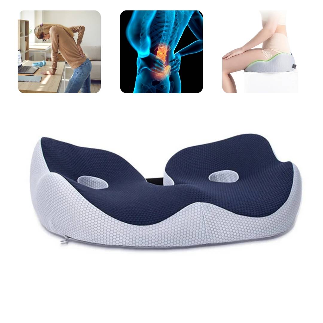 Adjustable Memory Foam Seat Cushion for Coccyx Relief | Tailbone Pain Support and Posture Aid for Office Chairs