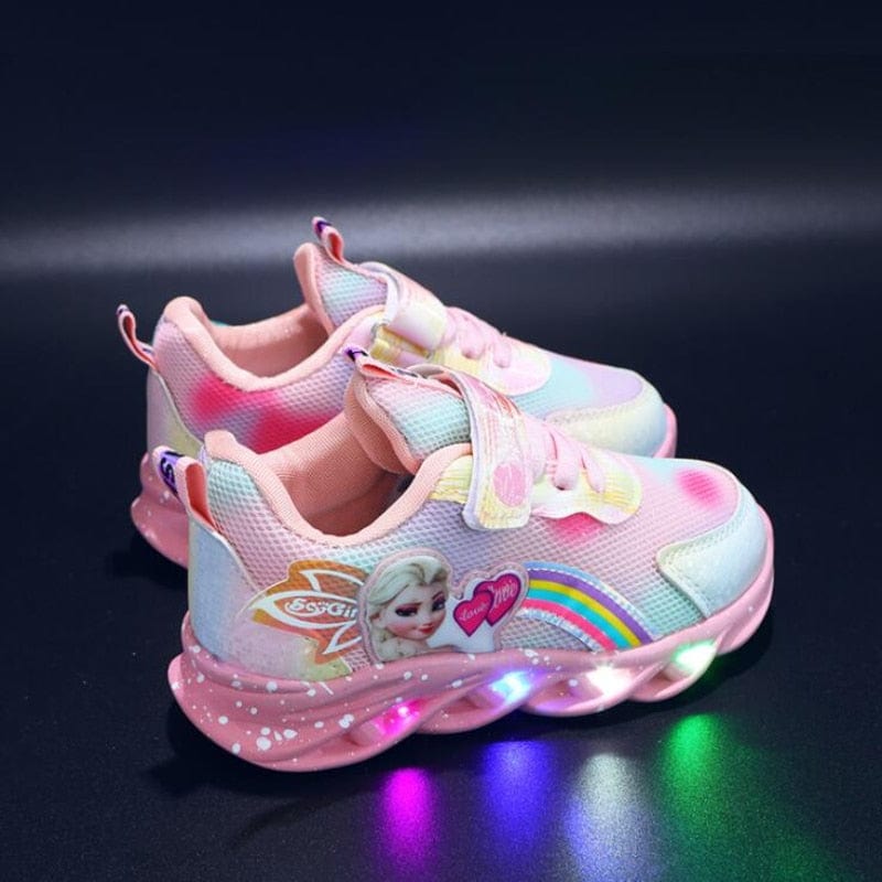 Colorful Glitter Sneakers - Light-Up Shoes for Young Explorers