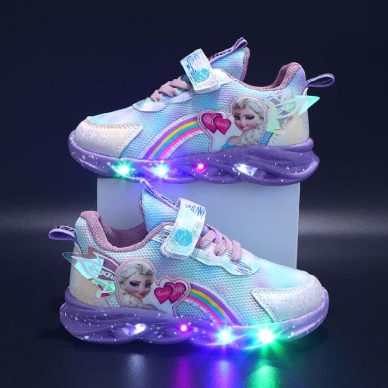 Colorful Glitter Sneakers - Light-Up Shoes for Young Explorers