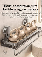 Drill-Free Suction Cup Bathroom Shelf with Drip Tray