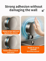 Drill-Free Suction Cup Bathroom Shelf with Drip Tray