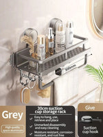 Drill-Free Suction Cup Bathroom Shelf with Drip Tray