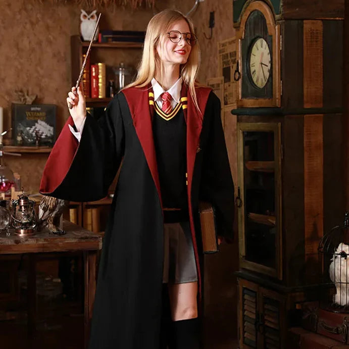 Hogwarts Wizarding Student Costume with Robe, Wand & Accessories for Children & Adults