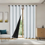 Modern 100% Blackout Curtains with Coated Lining for Bedroom & Living Room