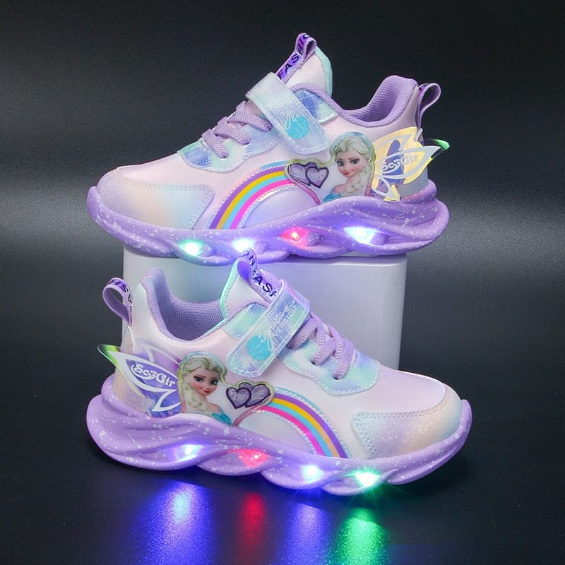 Colorful Glitter Sneakers - Light-Up Shoes for Young Explorers