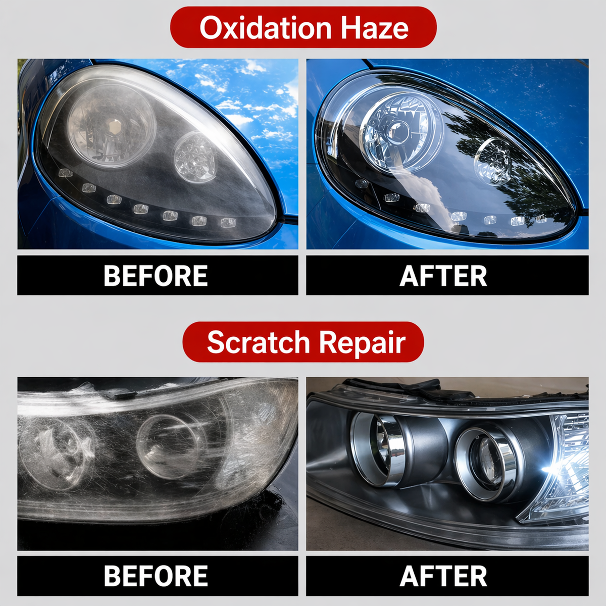 Headlight Restoration Fluid | Eliminates Yellowing | Instant Clarity | UV Protection