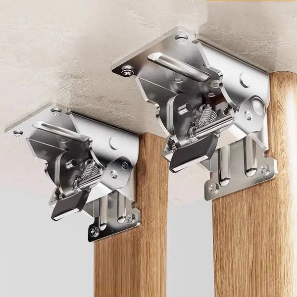 90° Folding Bracket with Auto-Lock – Set of 2, Supports up to 225 kg, Easy 5-Minute Installation