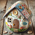 DIY Patchwork Felt Egg House Kit