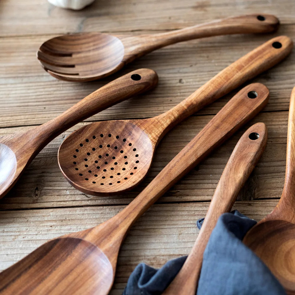 Natural Teak Wood Kitchen Set