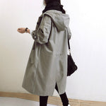 Waterproof and Windproof Hooded Trench Coat for Women