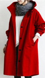 Waterproof and Windproof Hooded Trench Coat for Women