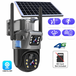 Dual Lens Solar Security Camera | 10x Zoom 360° PTZ | 12,000 mAh IP66 4G WLAN