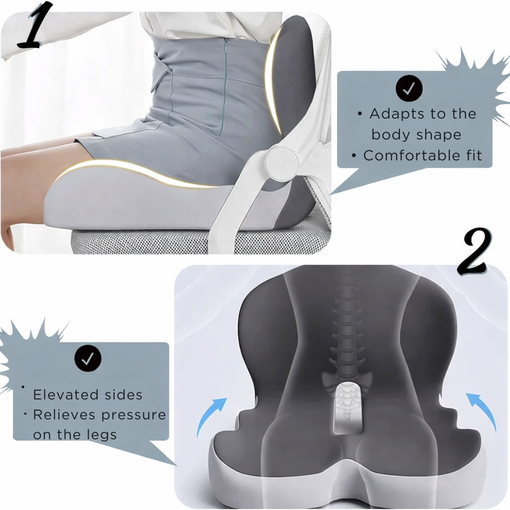Ergonomic Memory Foam Seat Cushion | Pressure Relief & Non-Slip Design
