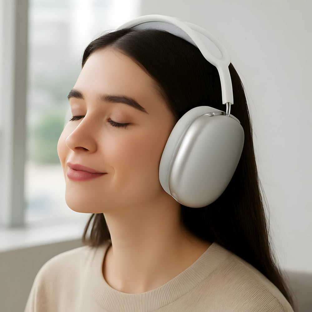 Wireless Over-Ear Headphones with Active Noise Cancellation and Deep Bass