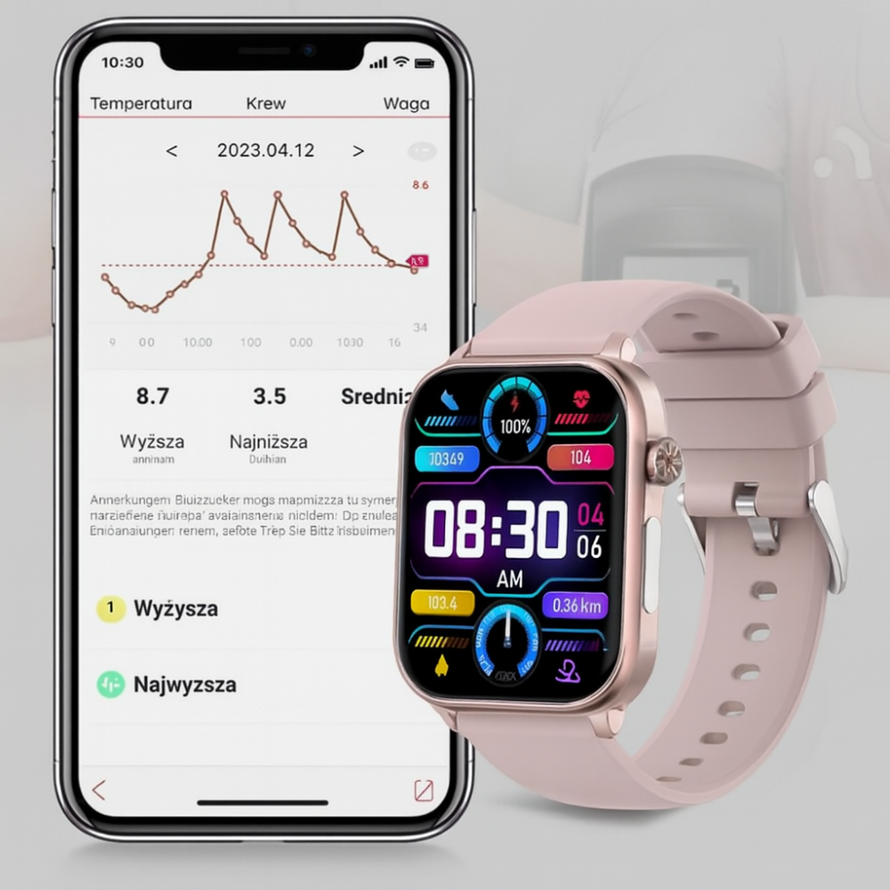 Fitness Smartwatch with Health Monitoring, Heart Rate Tracking, Pedometer, and GPS