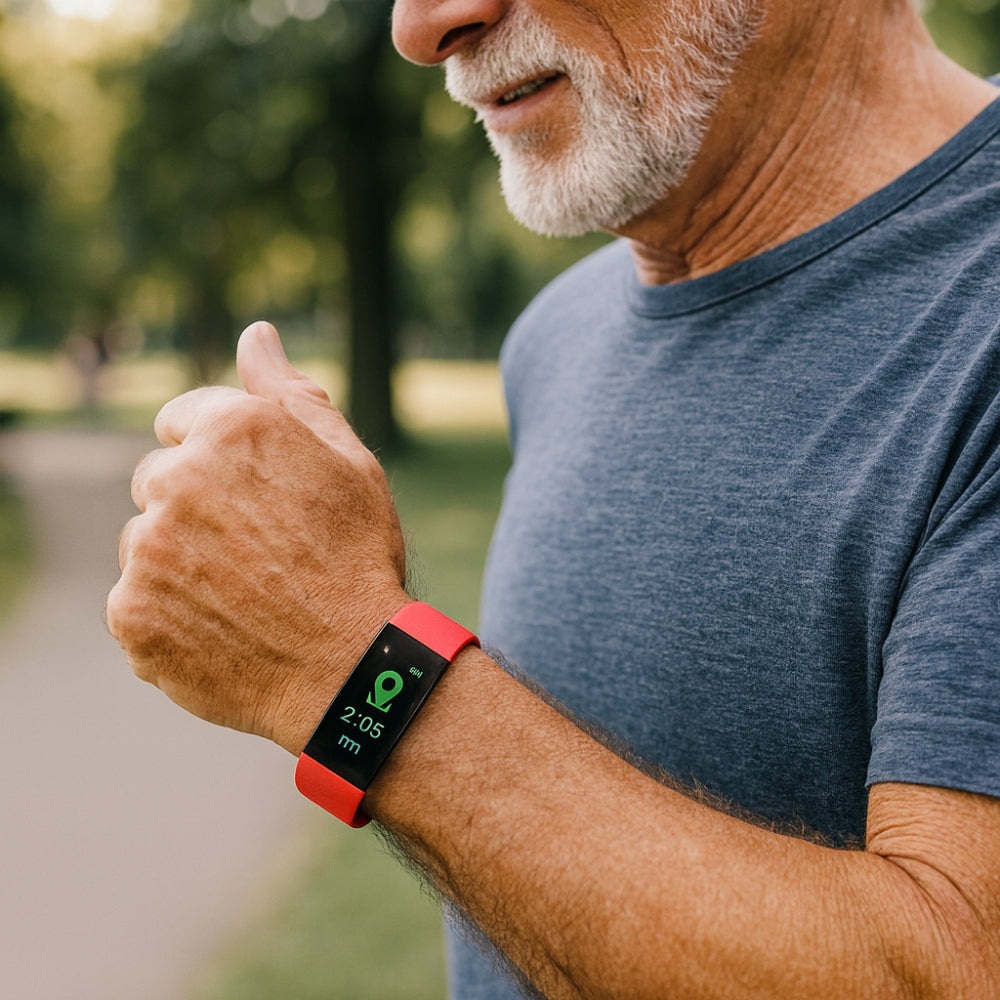 Health Monitoring Smartwatch with LED Display for Seniors