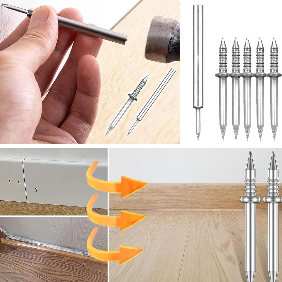 Baseboards | Baseboard Nail Set | Double Head System Installation | Professional Grade