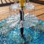 Solar-Powered Two-Tier Hanging Bird Bath with Fountain | Glass Bowl