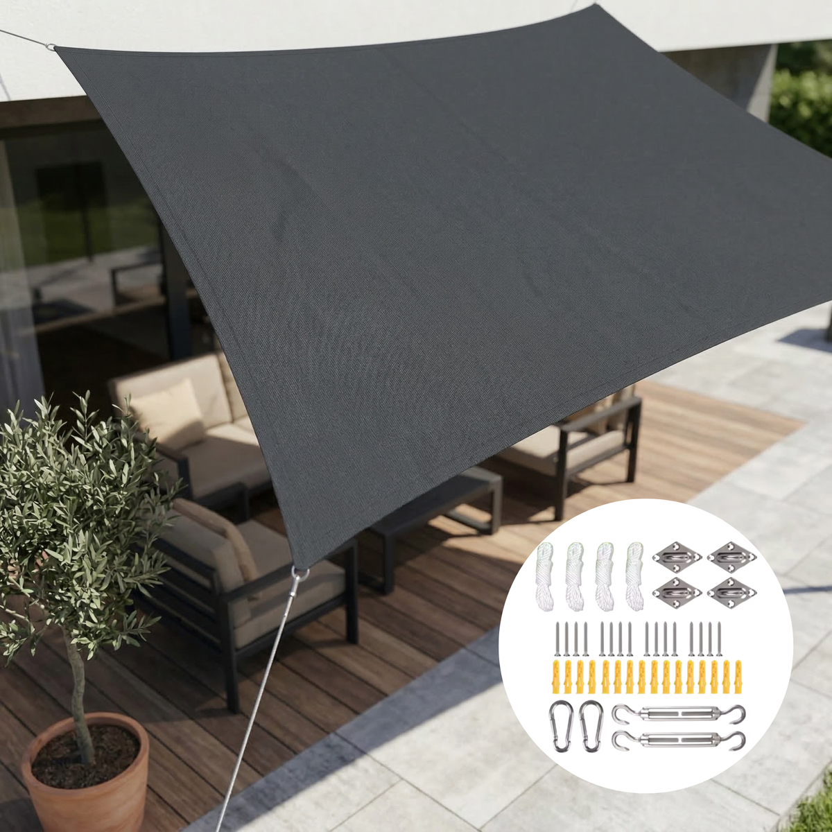 Rectangular Waterproof Sunshade | Outdoor Fabric | UV Protection
