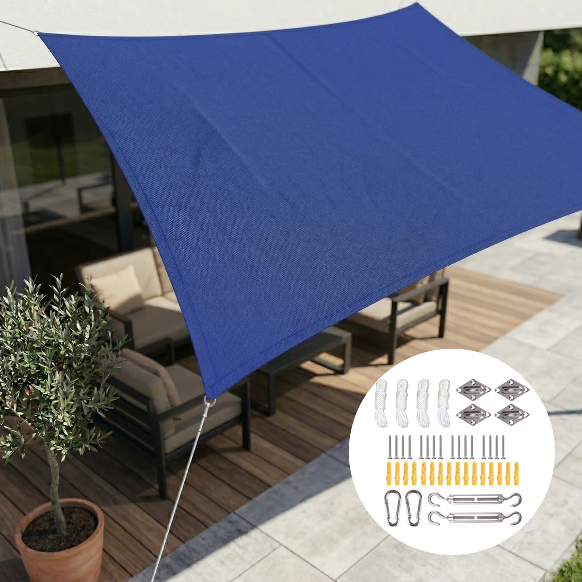 Rectangular Waterproof Sunshade | Outdoor Fabric | UV Protection