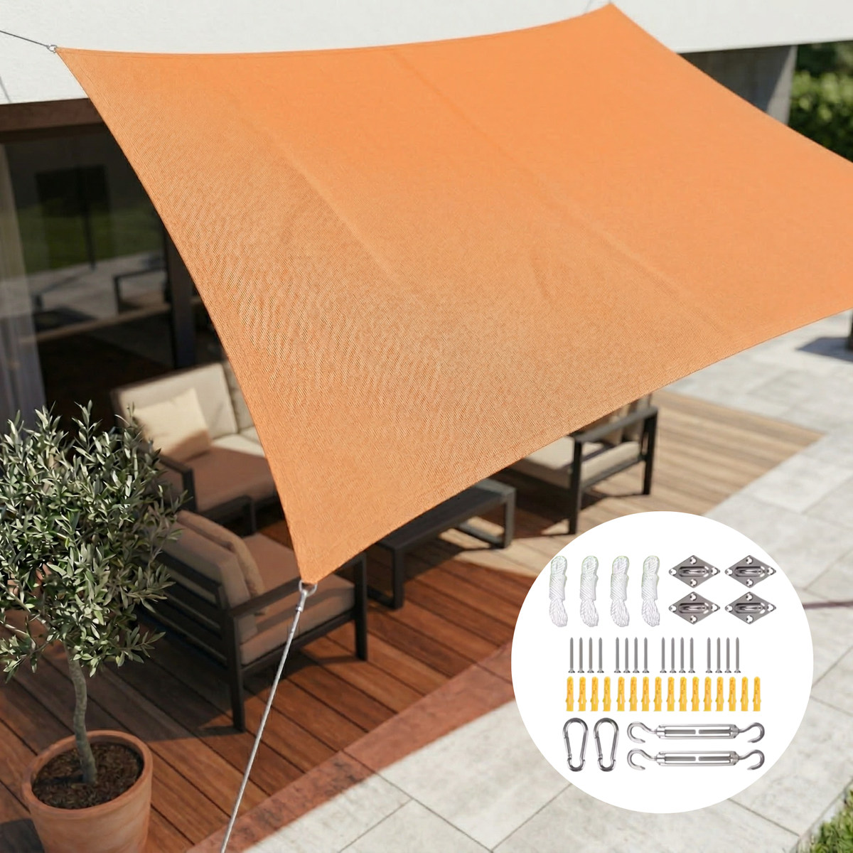 Rectangular Waterproof Sunshade | Outdoor Fabric | UV Protection