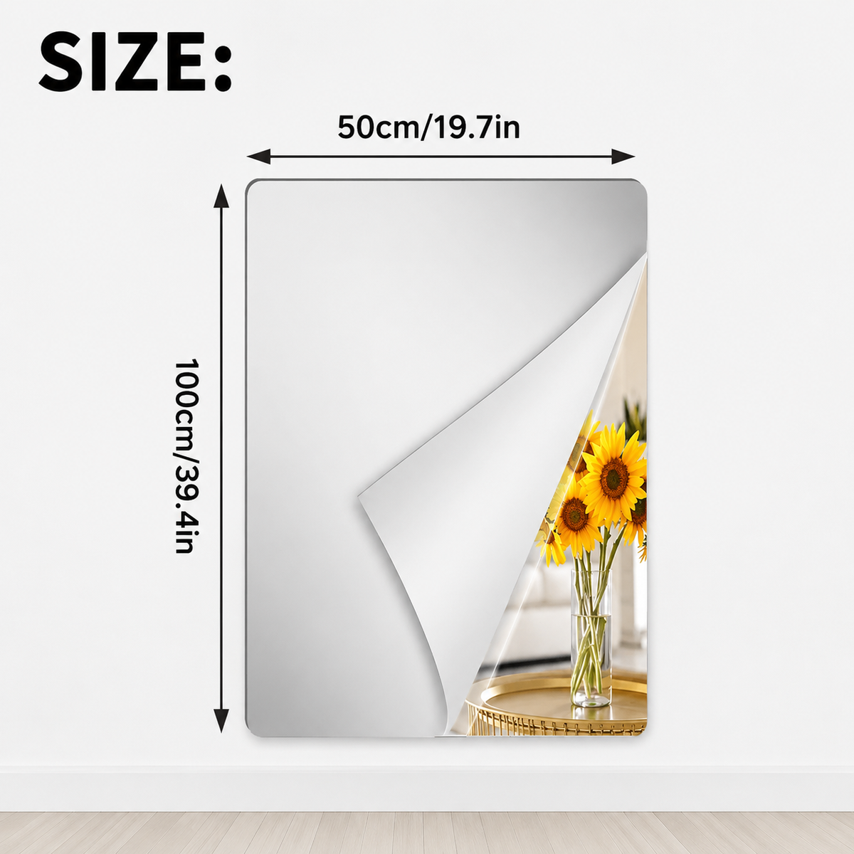 Self-Adhesive Mirror Film | Shatterproof & Customizable | Crystal Clear Finish