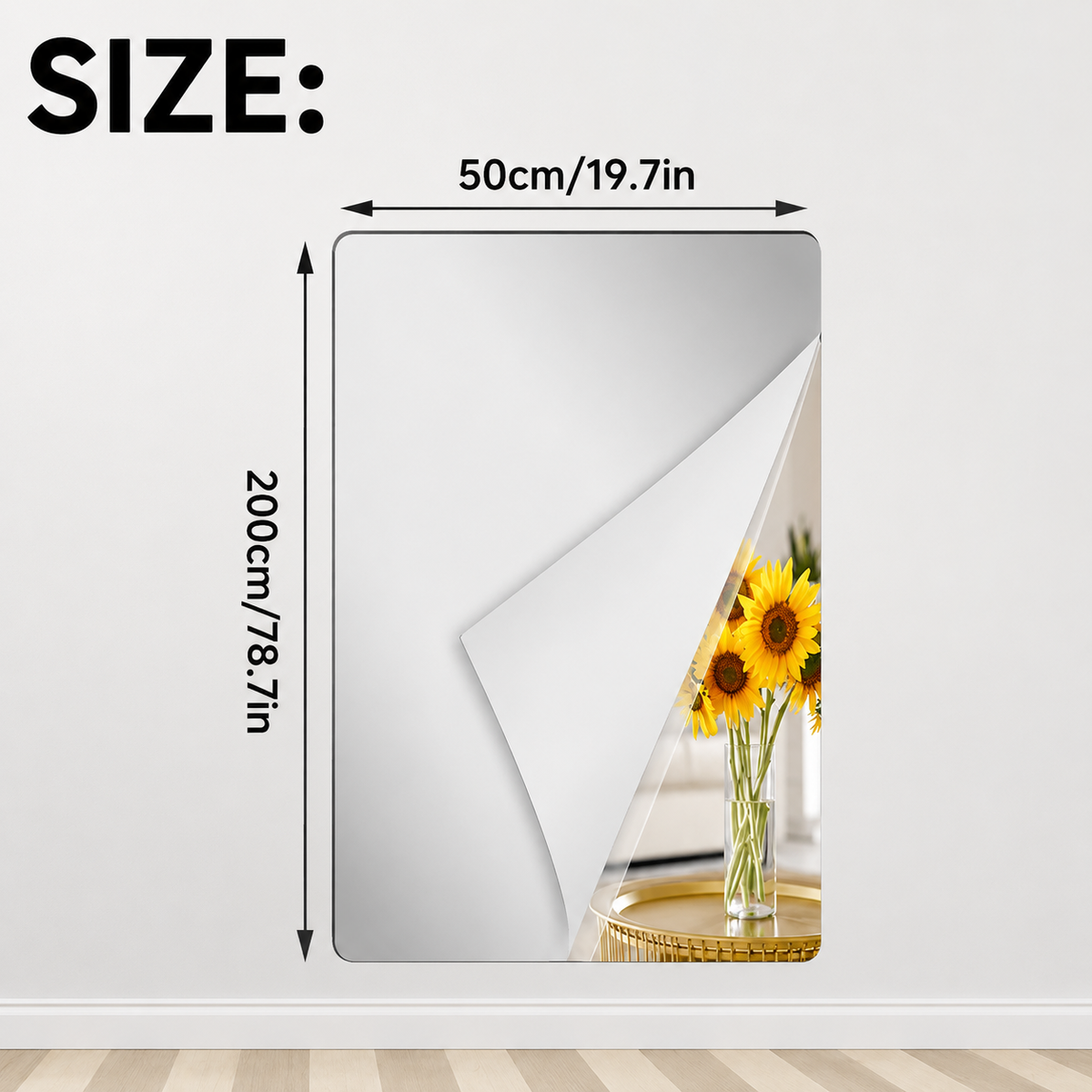 Self-Adhesive Mirror Film | Shatterproof & Customizable | Crystal Clear Finish