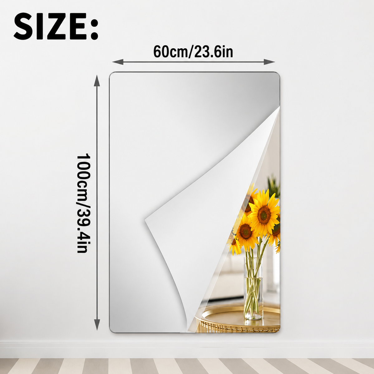 Self-Adhesive Mirror Film | Shatterproof & Customizable | Crystal Clear Finish