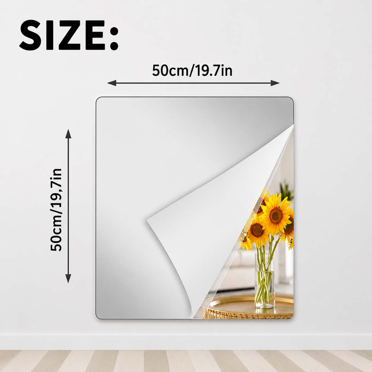 Self-Adhesive Mirror Film | Shatterproof & Customizable | Crystal Clear Finish