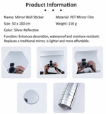 Self-Adhesive Mirror Film | Shatterproof & Customizable | Crystal Clear Finish