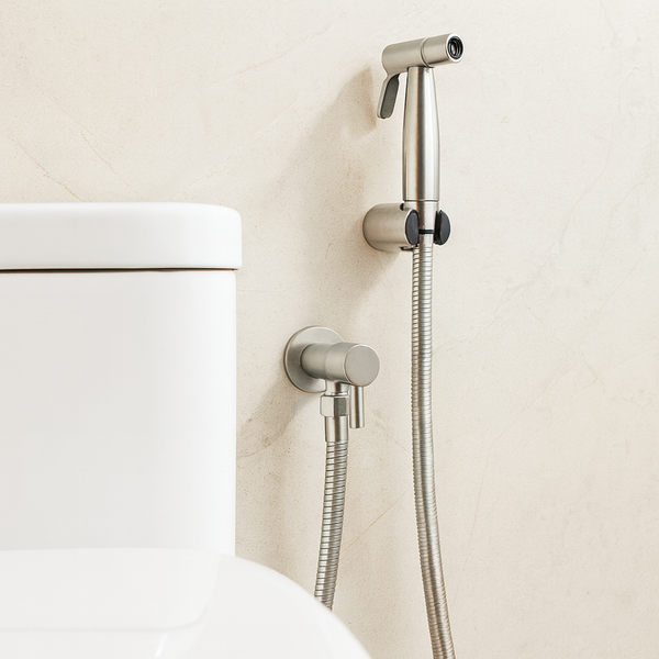 Stainless Steel Bidet Sprayer – Wall-Mounted with Adjustable Spray