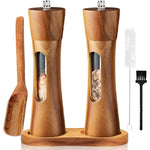 Elegant Wooden Salt and Pepper Mills with Adjustable Grinder for Precise Seasoning Control and Timeless Kitchen Aesthetics