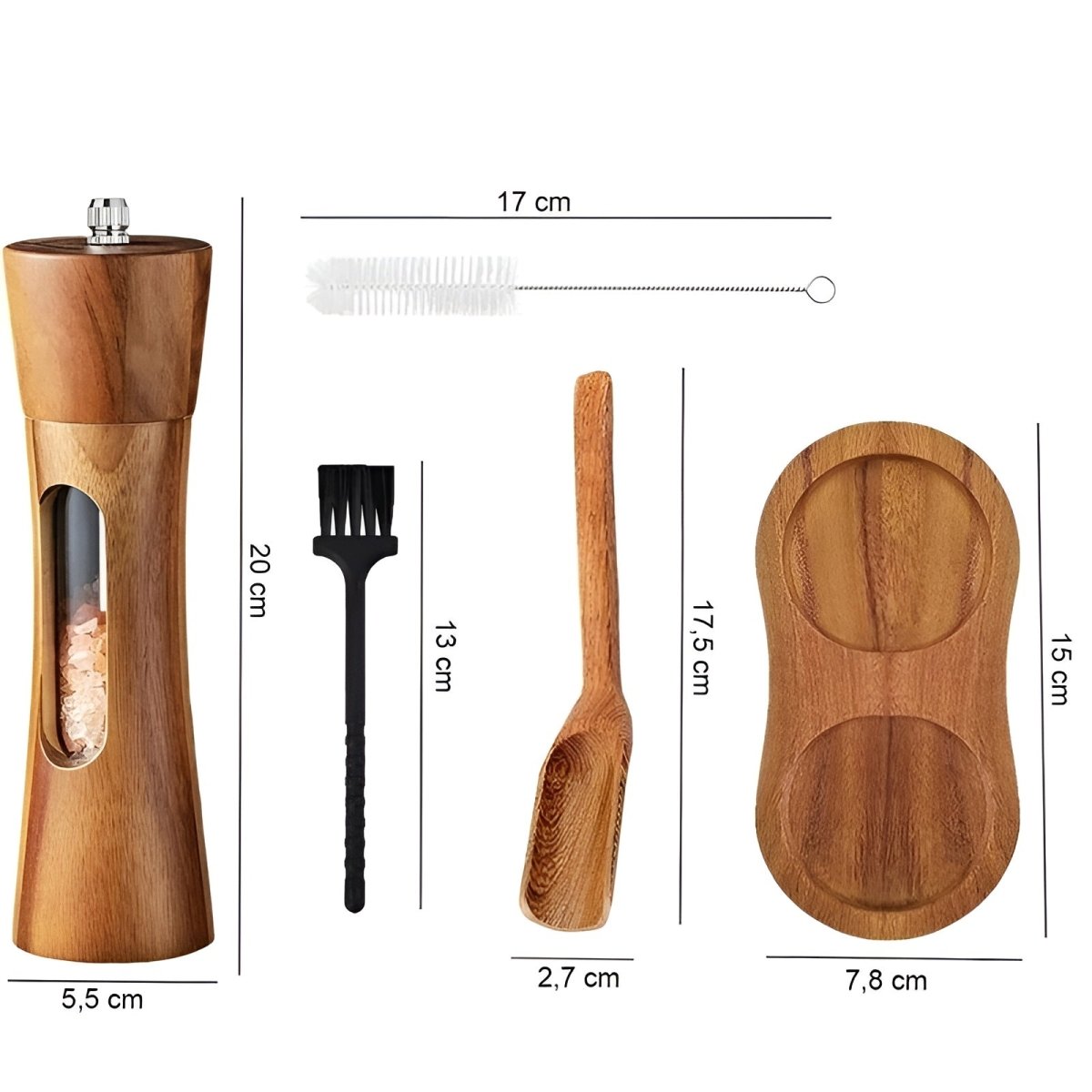 Elegant Wooden Salt and Pepper Mills with Adjustable Grinder for Precise Seasoning Control and Timeless Kitchen Aesthetics