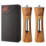 Elegant Wooden Salt and Pepper Mills with Adjustable Grinder for Precise Seasoning Control and Timeless Kitchen Aesthetics