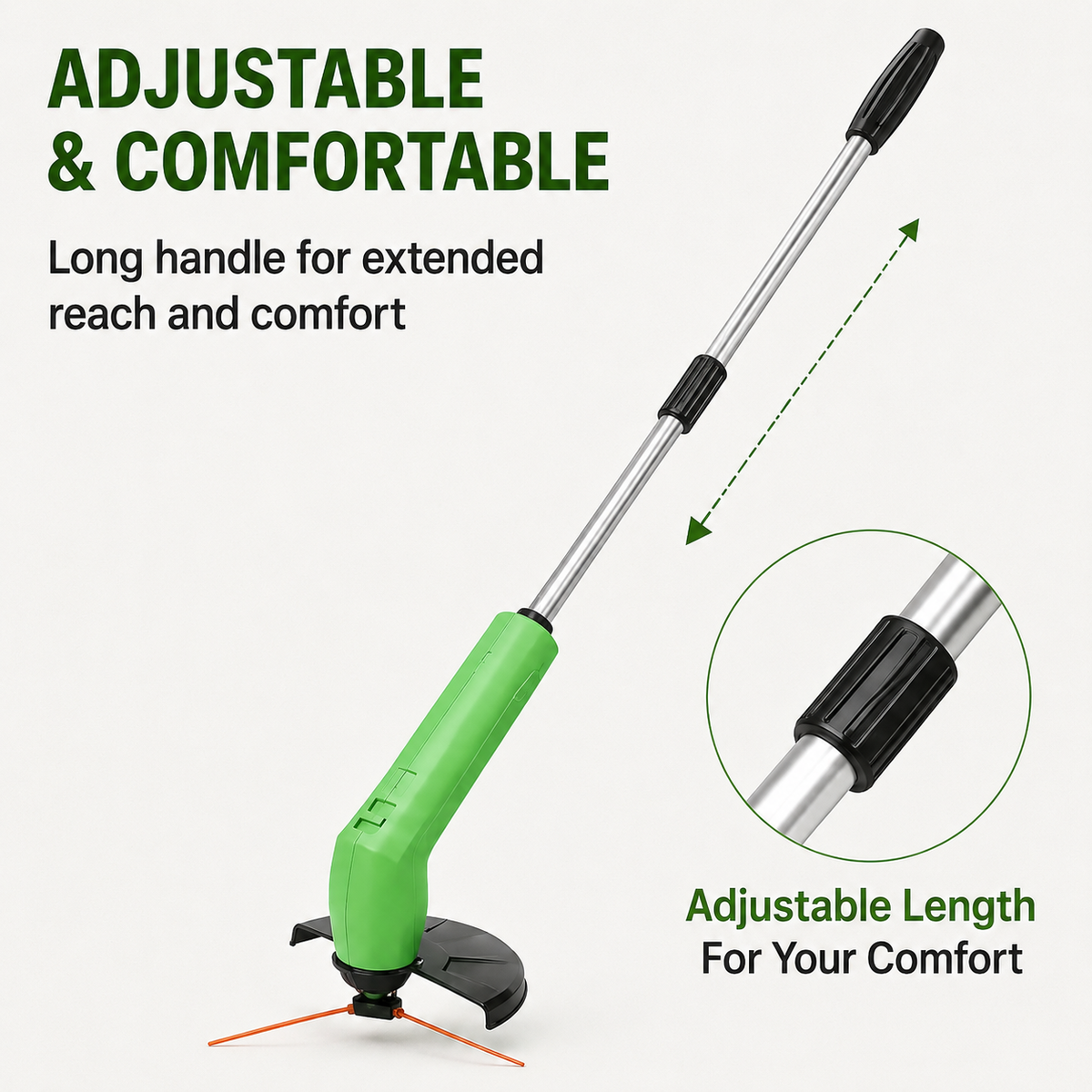 Lightweight Cordless Mini Grass Trimmer with Adjustable Cutter