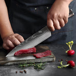 Premium High-Carbon Damascus Steel Chef Knife Set with Wood Handle