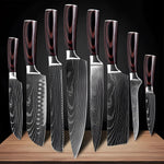 Premium High-Carbon Damascus Steel Chef Knife Set with Wood Handle