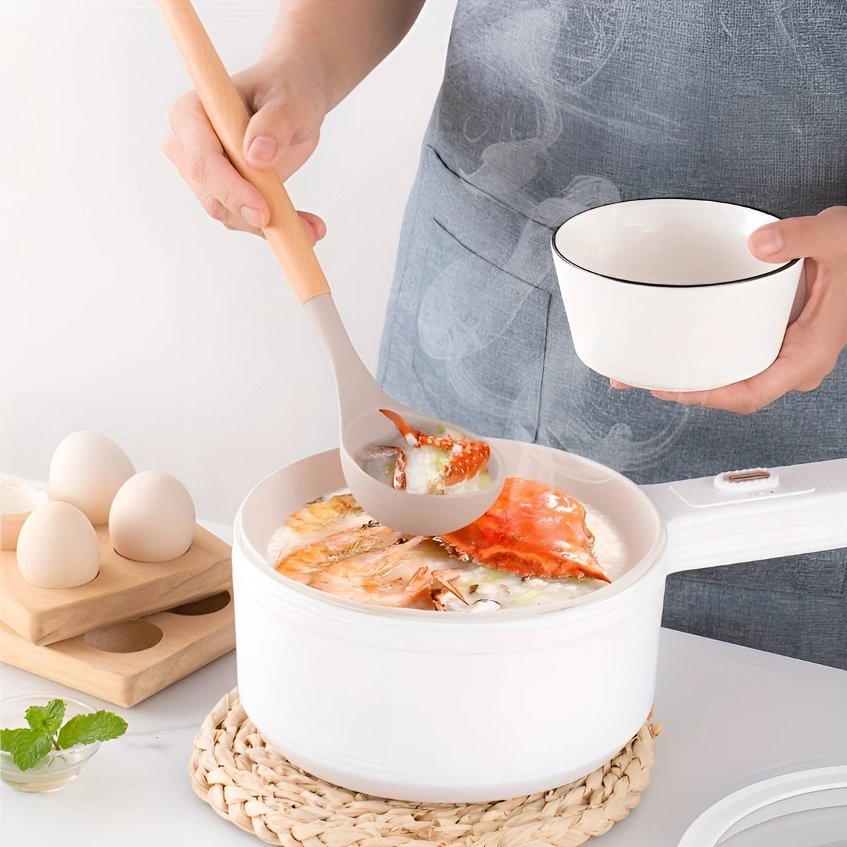 Eco-Friendly Silicone Kitchen Utensil Set with Bamboo Handles