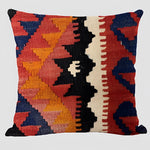 Handwoven Kilim Cushion - Bohemian Ethnic Pillow for Southwestern Decor