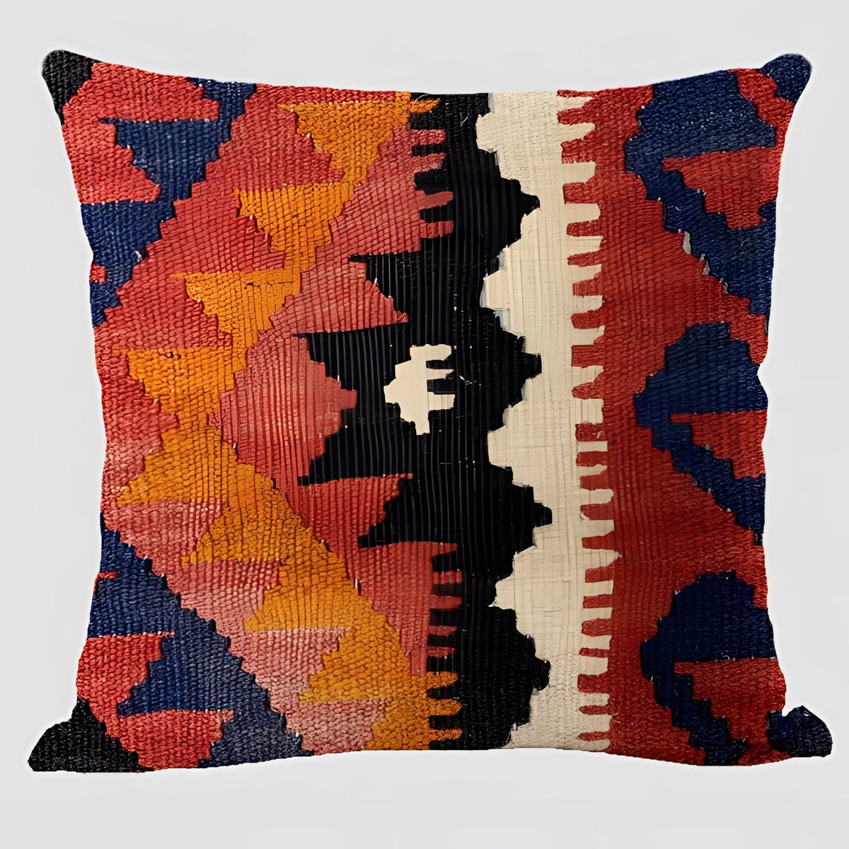 Handwoven Kilim Cushion - Bohemian Ethnic Pillow for Southwestern Decor
