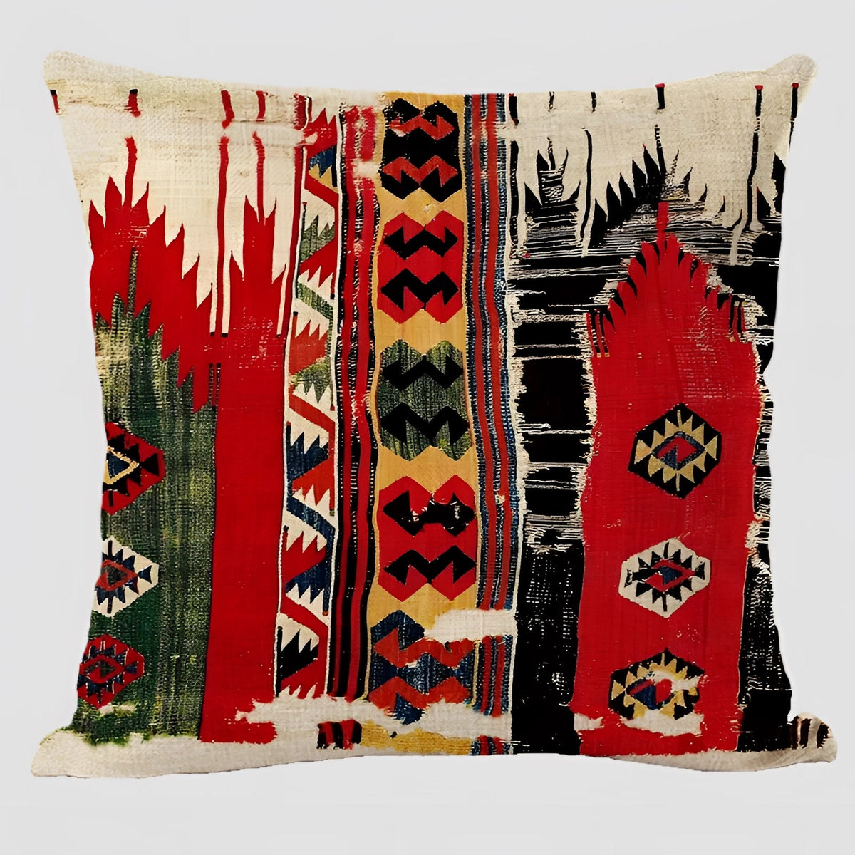 Handwoven Kilim Cushion - Bohemian Ethnic Pillow for Southwestern Decor