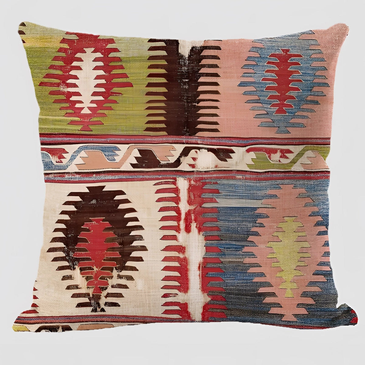 Handwoven Kilim Cushion - Bohemian Ethnic Pillow for Southwestern Decor