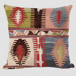 Handwoven Kilim Cushion - Bohemian Ethnic Pillow for Southwestern Decor