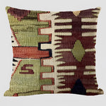 Handwoven Kilim Cushion - Bohemian Ethnic Pillow for Southwestern Decor