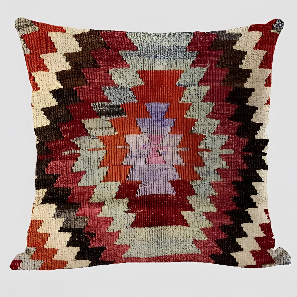 Handwoven Kilim Cushion - Bohemian Ethnic Pillow for Southwestern Decor
